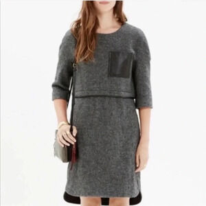 COPY - Madewell Leather Pocket Installation Wool Blend Dress Size M